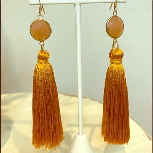 Burnt Orange Silk Tassel Earrings